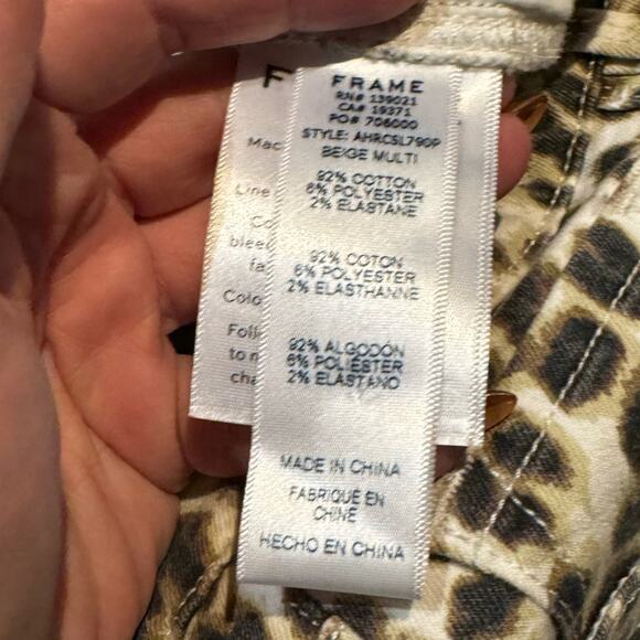 FRAME Ali High Rise Cigarette Jeans in leopard size 32 - Picture 7 of 8